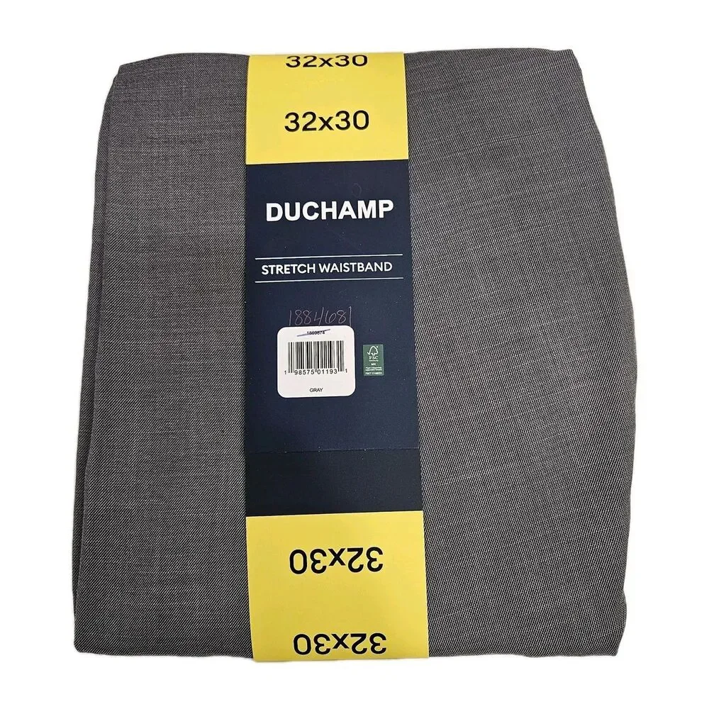 Duchamp Men's Stretch Waistband Slim Fit Dress Pants / Gray / Size 32X30‎
